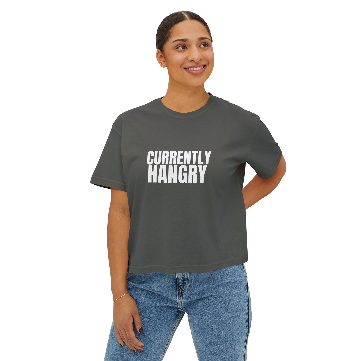 Currently Hangry Women's Boxy Tee — Casual, Comfy, Slightly Attitude
