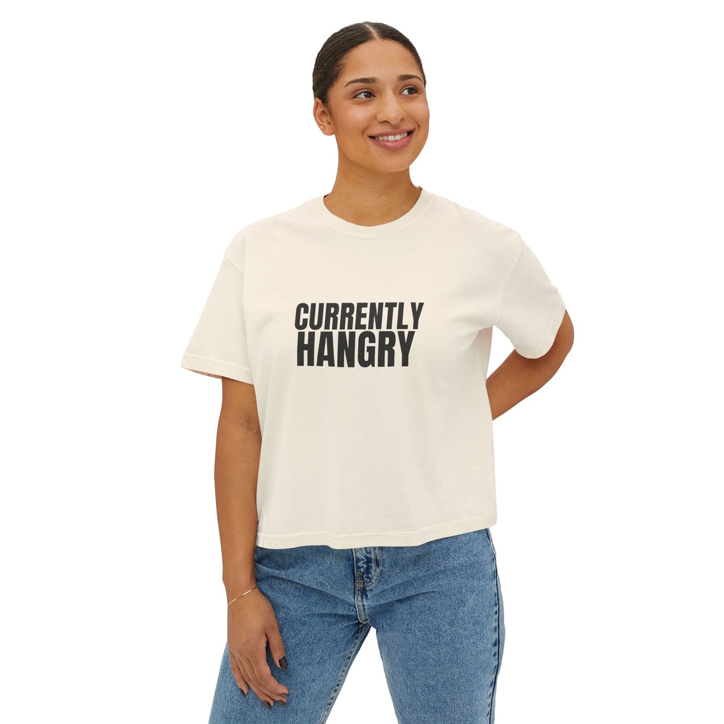 Currently Hangry Women's Boxy Tee — Casual, Comfy, Slightly Attitude